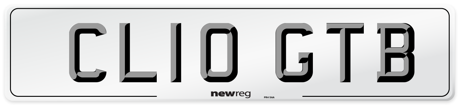 CL10 GTB Number Plate from New Reg